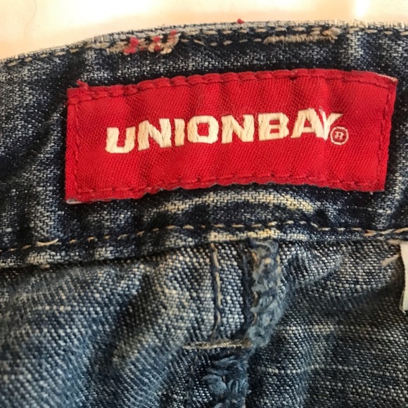 Vintage Union Bay Long Denim Jean Skirt With Slit Junior Size 13 - Picture 3 of 10